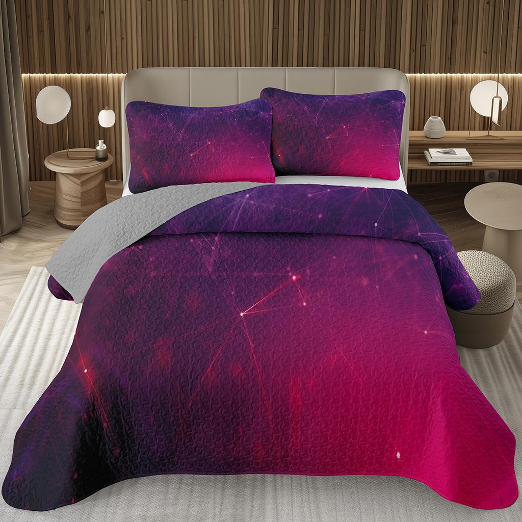 Geometric Quilted Bedspread Full King 3D Stereoscopic Square Bedding Set Modern Fashion Geometry Coverlet Set for Girls Teens