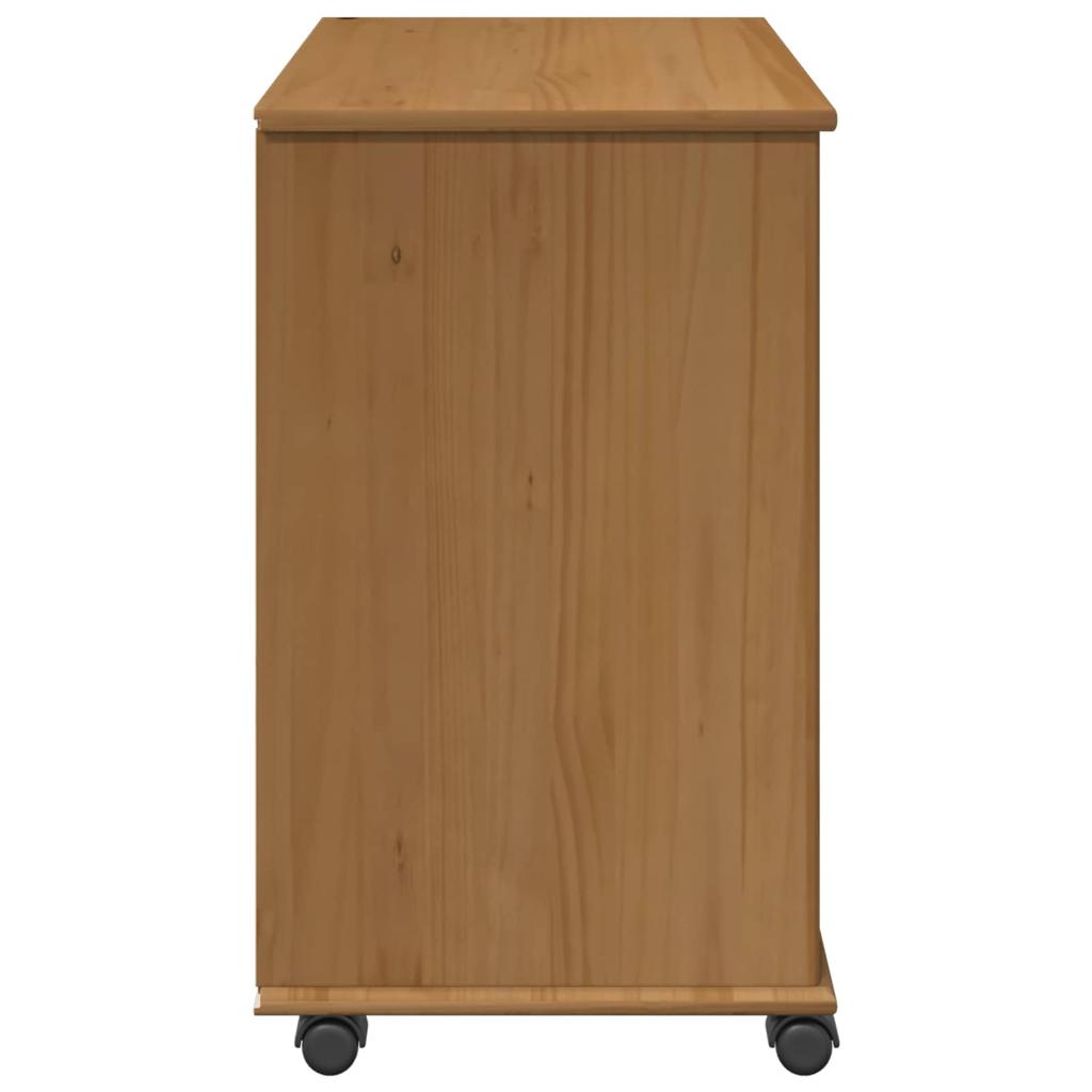 Rollcontainer Honigbraun 63,5 x 39 x 65,5 cm Massivholz Kiefer