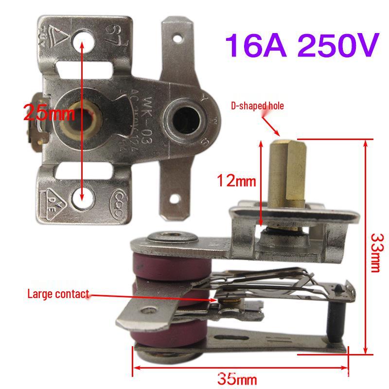 Electric Heater Thermostat 10A/16A - Metal Oil Radiator Temperature Control Switch, High Temperature Resistant Accessories