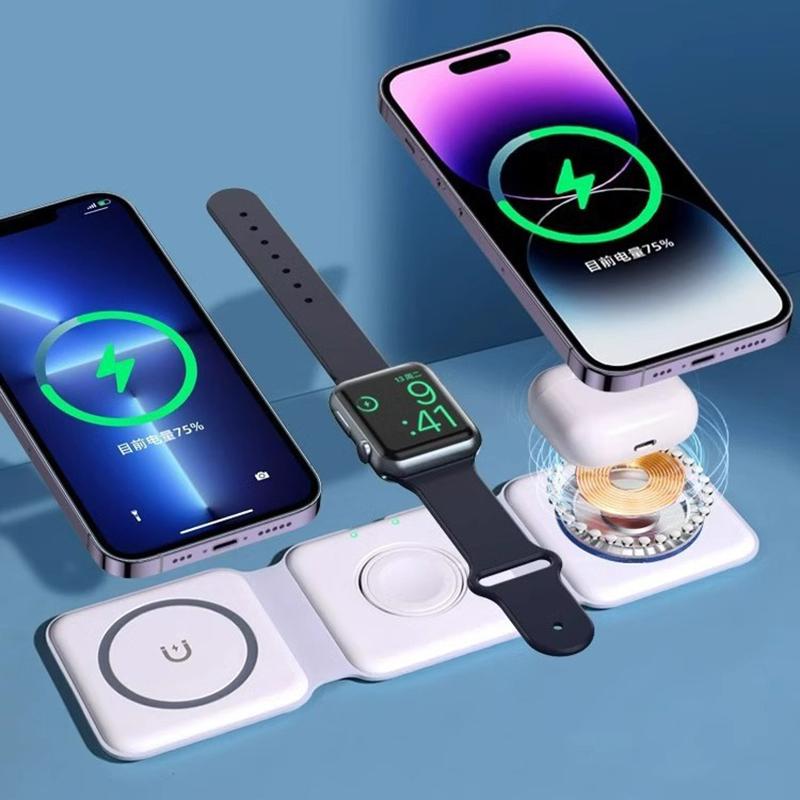 3 in 1 Charging Station for iPhone 16/15/14/13/12 Series, Travel Charger for Multiple Devices for AirPods 3/2/Pro,Apple Watch Serie