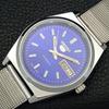 AUTOMATIC VINTAGE SEIKO 5 REFURBISHED JAPAN MENS BLUE COLOR DIAL WATCH a440668-4 Sk-a440668