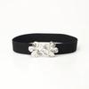 New European and American Elastic Elastic Women's Belt Fashionable Versatile Flower Buckle Decorative Belt with Coat Waist Seal