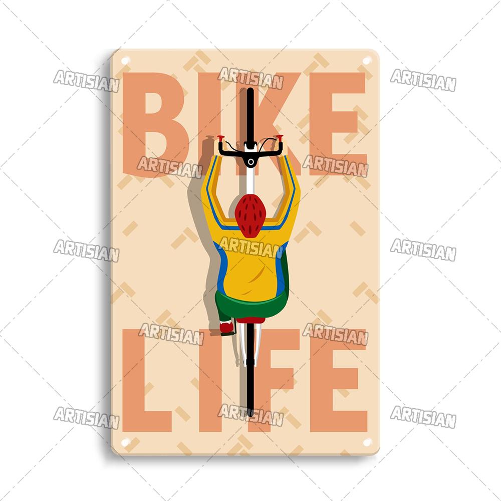 Artisian Cycling Metal Sign Bicycle Riding Tin Plaque Bike Decorative Poster Wall Decor Garage Bar Pub Club Hotel Cafe Kitchen