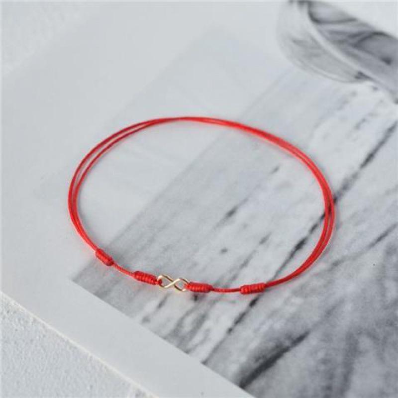 Year of the Rat Red String Anklet: Infinite Money Design, Hand-Woven Couples' Gift