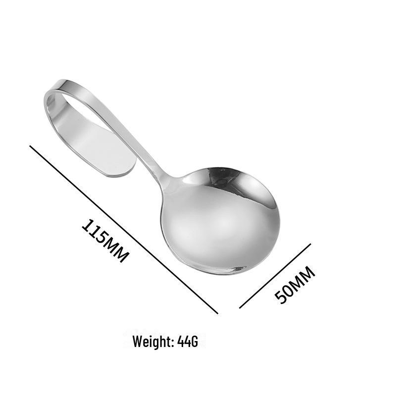 Stainless Steel 1010 Seafood Buffet Spoon with Vertical Curved Handle, Customizable Logo