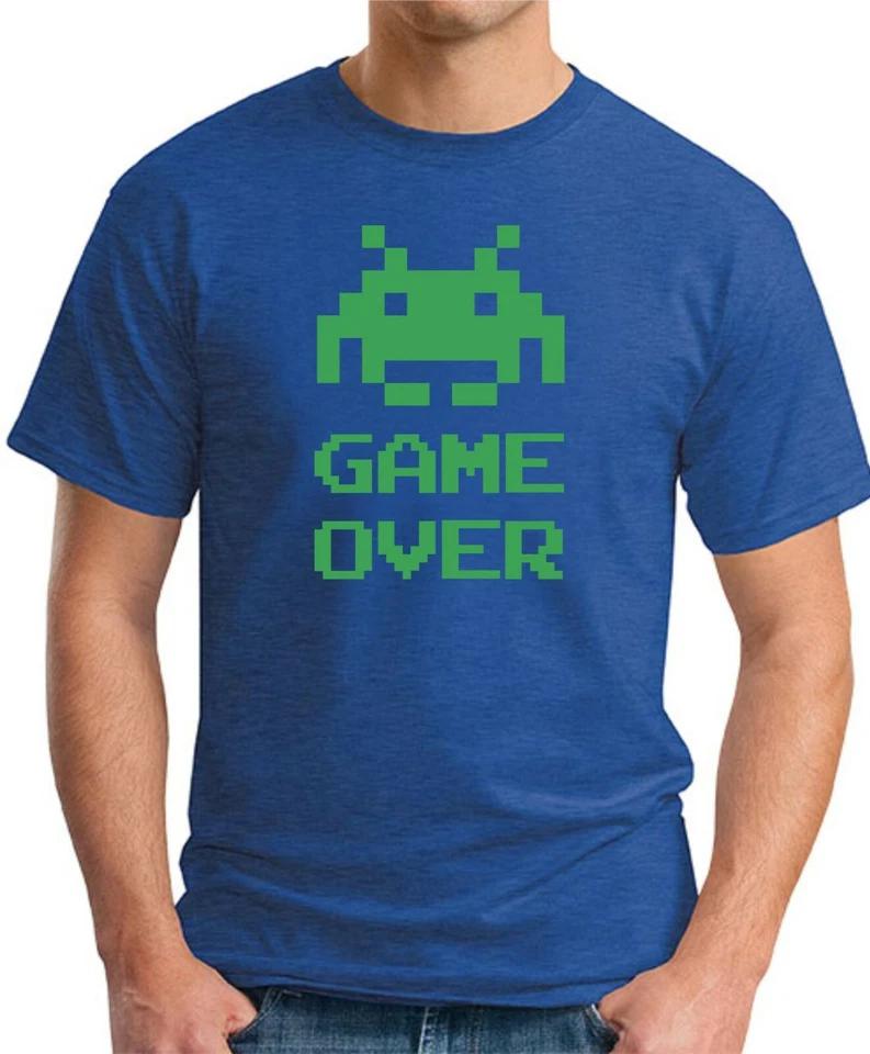 GAME OVER T SHIRT Funny Slogan Novelty Mens Geeky Gift Gaming Space Invaders 3 S