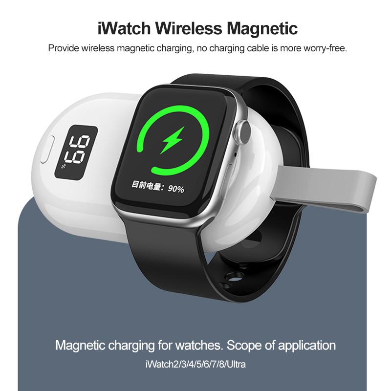 2in1 magnetisches Ladegerät 2500 mAh iWatch Ladegerät Powerbank
