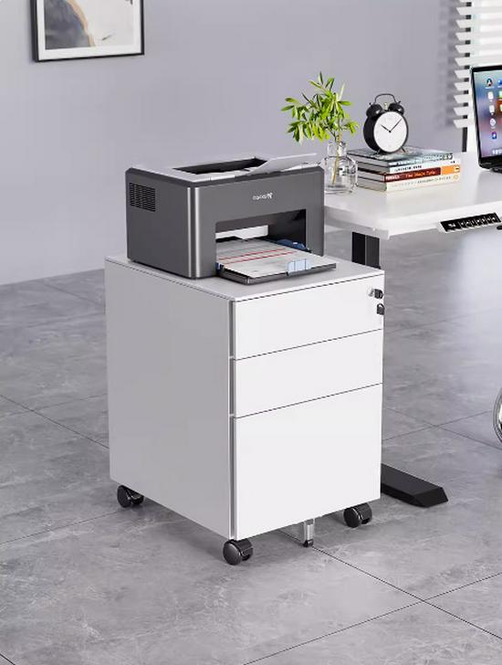 Movable Steel Under-Desk Cabinet with Locking Drawers