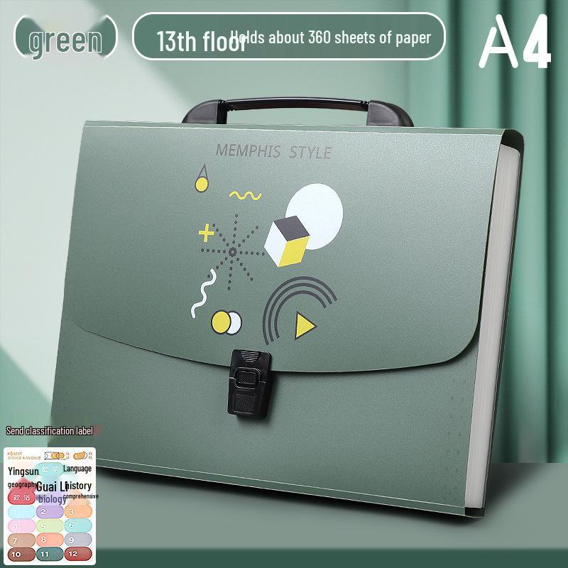 Multi-layer Transparent Accordion File Folder for Exam Paper Organization