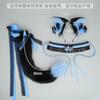 Süßes Katzenohren-Stirnband mit Schwanz Spitzen-Schleifen-Kragen Set Lolita Cosplay Kostüm Zubehör