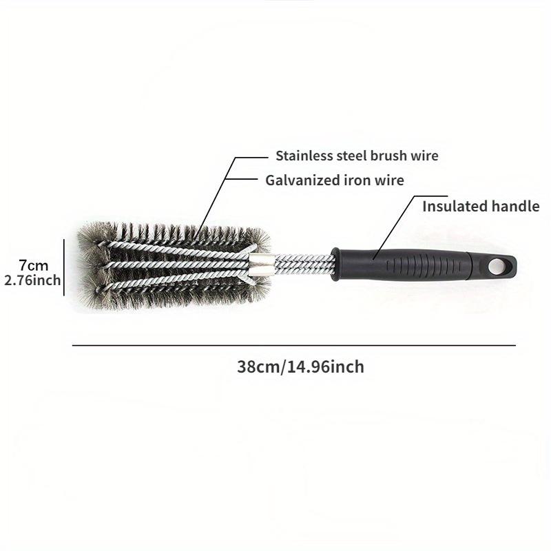 Barbecue Grill Stainless Steel BBQ Brush Wire Bristles Non-stick Cleaning Brushes with Handle Remove Stains BBQ Accessories