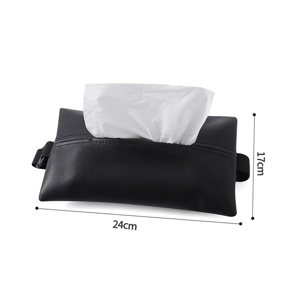 YINKE Car Tissue Headrest PU Large Car Interior Decor Tissue Box Case, Compatible, Leather, Capacity, Water-Repellent, Fixed,