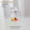 Three-Dimensional High Borosilicate Glass Fortune Cat Coin Bank and Gift Jar.