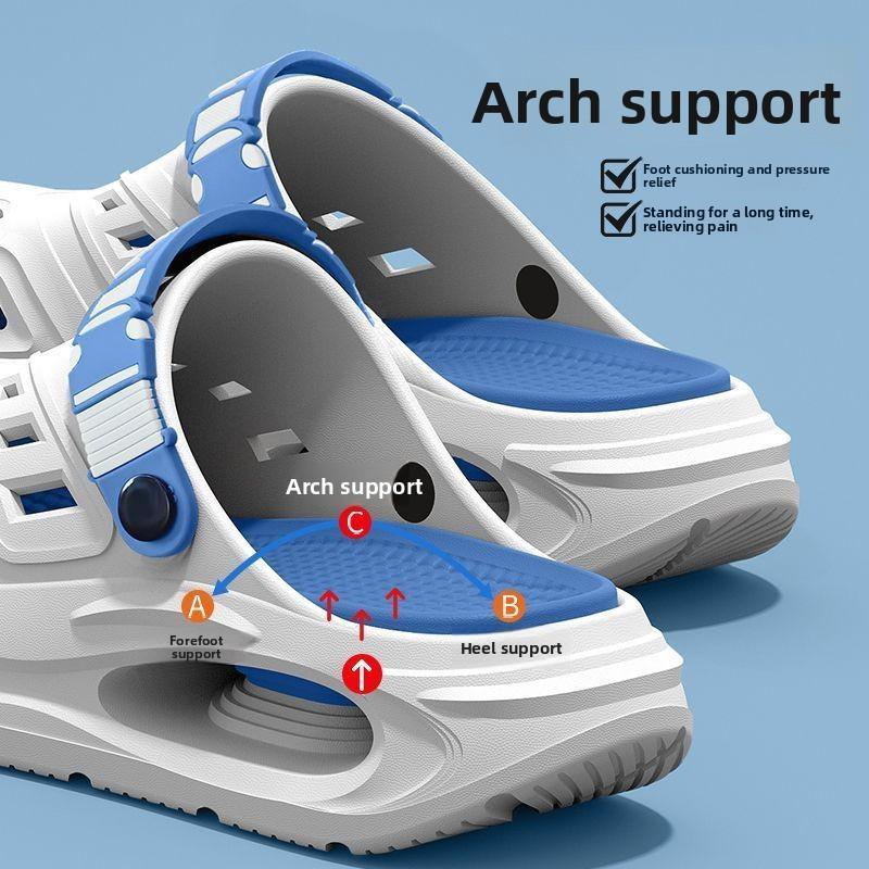 Pantofole Fresche Resistenti all'Usura Antiscivolo con Supporto per Arco Plantare Suola Morbida per Indossare Suola Spessa Traspiranti Anti Odore Scarpe Estive con Fori