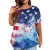 Women's Large Size T-Shirt Casual Tie-dye Round Neck Short Sleeve Top