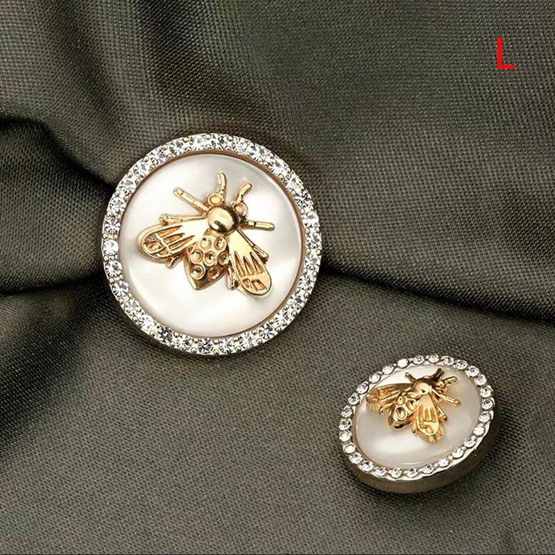 6Pcs Bee Metal Flower Buttons For Women Dress Coat Suit Cardigan Sewing Button