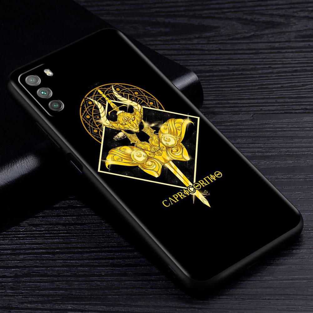 Custodia Per Xiaomi Mi Poco X3 NFC M3 Pro F3 GT M4 F1 12 11 Litre 12X Note 10 9T Nera Morbida Cover per Telefono Anime Saint Seiya Logo