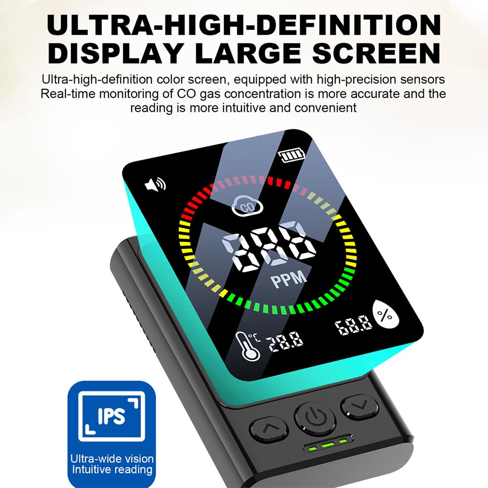 Air Quality Detector Carbon Dioxide Detector Agricultural Production Greenhouse Gas Monitor Air Quality Tester CO2 Meter for Outdoor Camping and Home