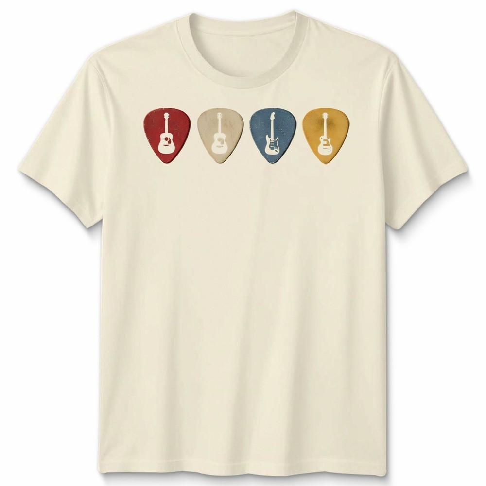 Guitar Pick Unisex T Shirt Gift For Guitarist Retro Vintage Unisexs Unisexs Tee