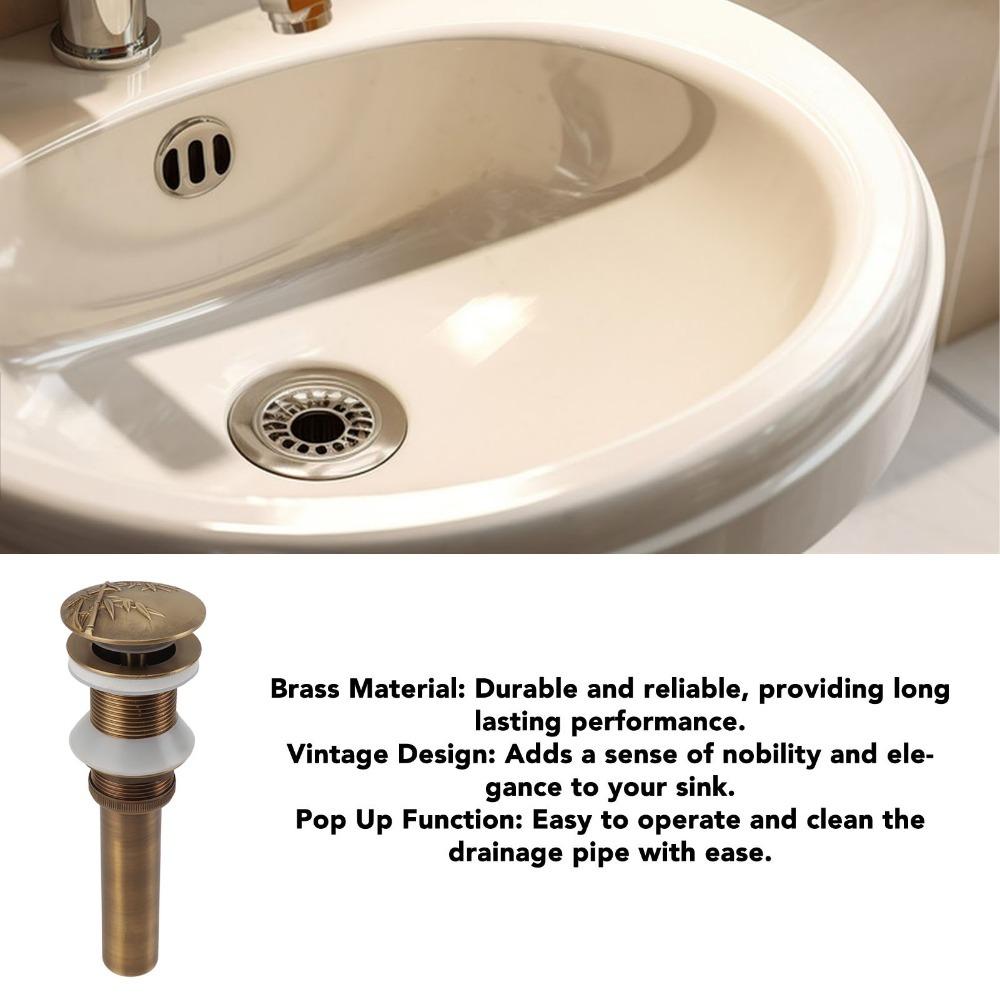 Brass Material Drain Stopper Push Bounce Sink Drain Stopper Vessel Sink Drain Bathroom Basin