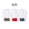 Summer Japanese New Love Small Logo Embroidery Hem Love Printing Casual Men's and Women's Loose Short Sleeves