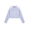 (WMNS) Crop Crew Loose Round Neck Long Sleeves Hoodie Purple Women's HF4154