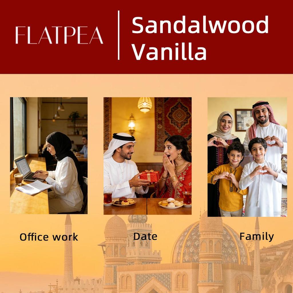 Arabic Sandalwood Perfume Oil - Long-lasting Rollerball, Alcohol-Free, 10ml Natural Essential Oil