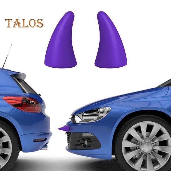 1 Pair Car Devil Horn Sticker 3D Automotive Roof Decoration Front Rear Bumper Guard Anti Collision Protector Waterproof Sunproof Universal Vehicle