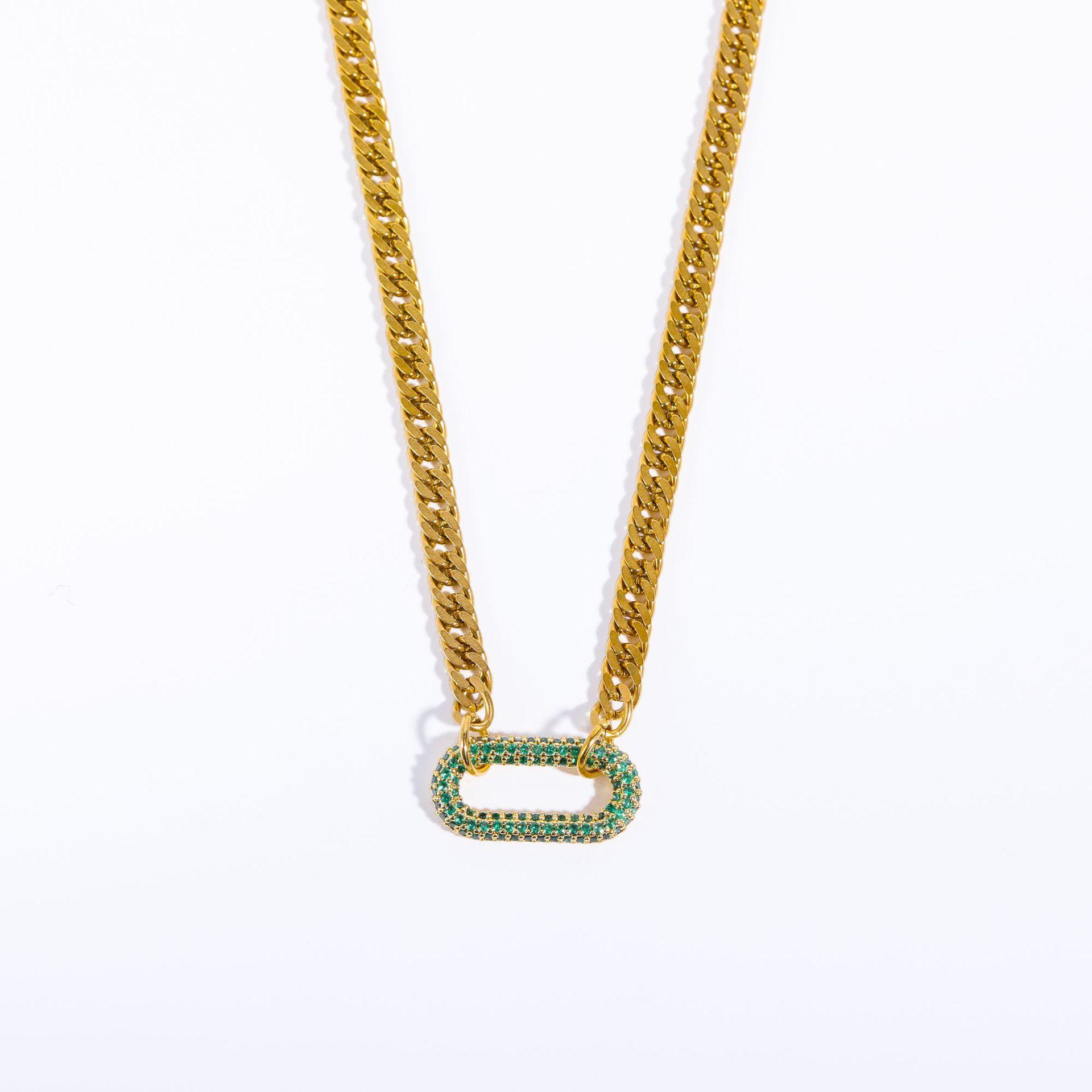 French Retro Niche Trend Wind Punk Rock Heavy Industry Diamond Geometric Choker Collarbone Necklace