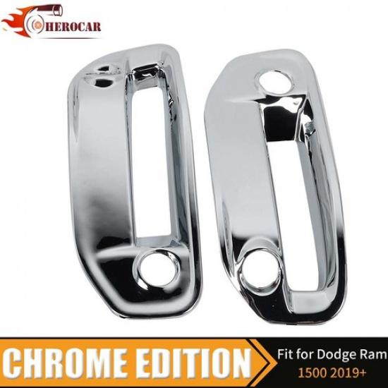 Front Bumper Chrome Fog Light Cover Bezel Replacement For Dodge RAM 1500 +