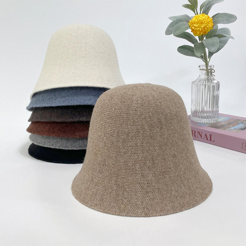 Women s Simple Daily 7-Color Wool Knit Hat C7445_Ivory