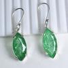 CERTIFIED 925 Sterling Silver 65 Ct Natural Marquise Green Emerald Gems Earring MY.ER-43-NS