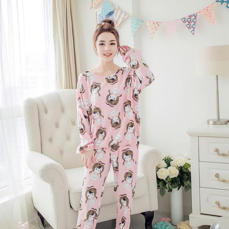 Pajamas women's long-sleeved cute age-reducing girl long-sleeved women's loungewear small casual suit