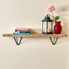 2X Iron Wall Brackets for Shelves, DIY Triangle Shelf Bracket for Open Shelving, Unique mid Century Hairpin Leg Design