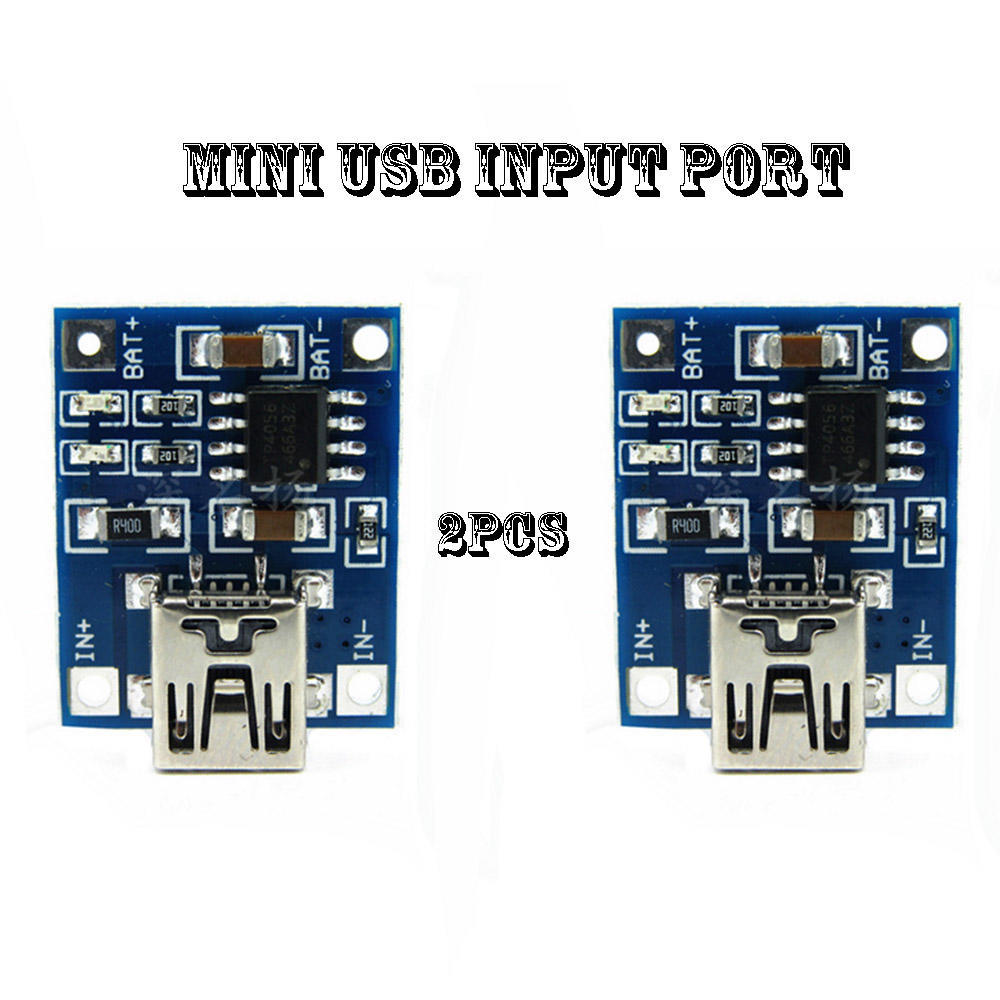 2PCS 5V 1A 1S 3.7V Liion 18650 Battery Charging Module Mini/Micro USB