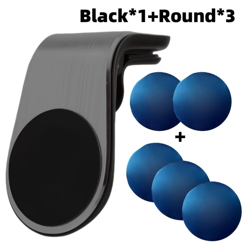 Universal L-Shaped Magnetic Phone Holder And Round Metal Plate Set, Minimalist Design, Suitable for Car Air Vent, Car Navigation Mount