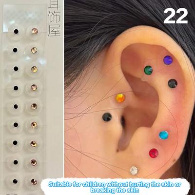 Bowknot Colorful Pearls Ear Point Stickers Ear Pressure Stick Acupuncture Auricular Ear Stickers Massage