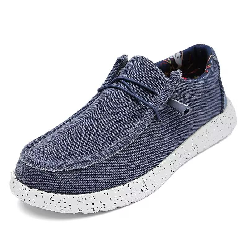New Men's Canvas Shoes Breathable Casual Shoes Luxury Brand Men Loafers Lightweight Boat Shoes Outdoor Vulcanize Shoes Sneakers