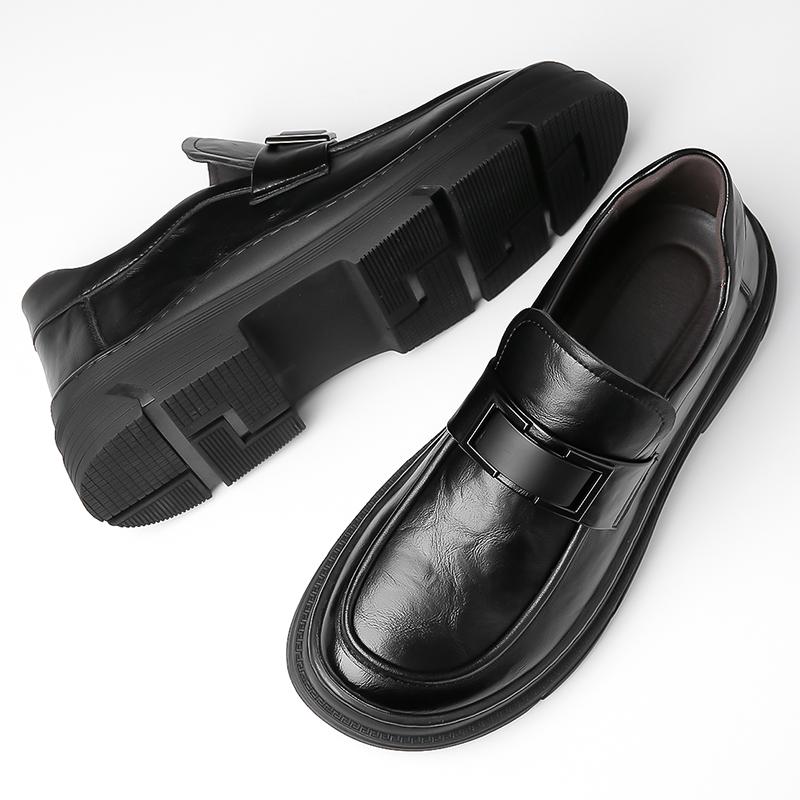 Fashion Retro Style Men Business Shoes Luxury Brand Thick Bottom Comfy Leather Derby Shoes High Quality Non-Slip Mens Casual Shoes