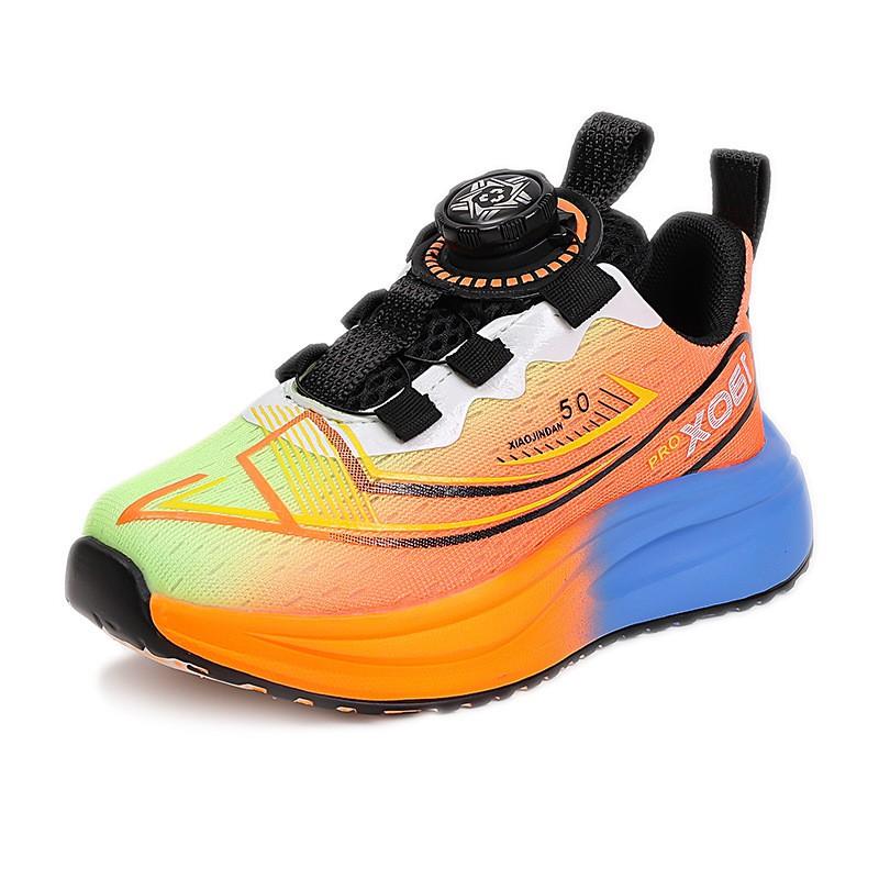 Kids Lightweight Running Shoes Boys Girls Mesh Sneakers With Rotating Hook-and-Loop