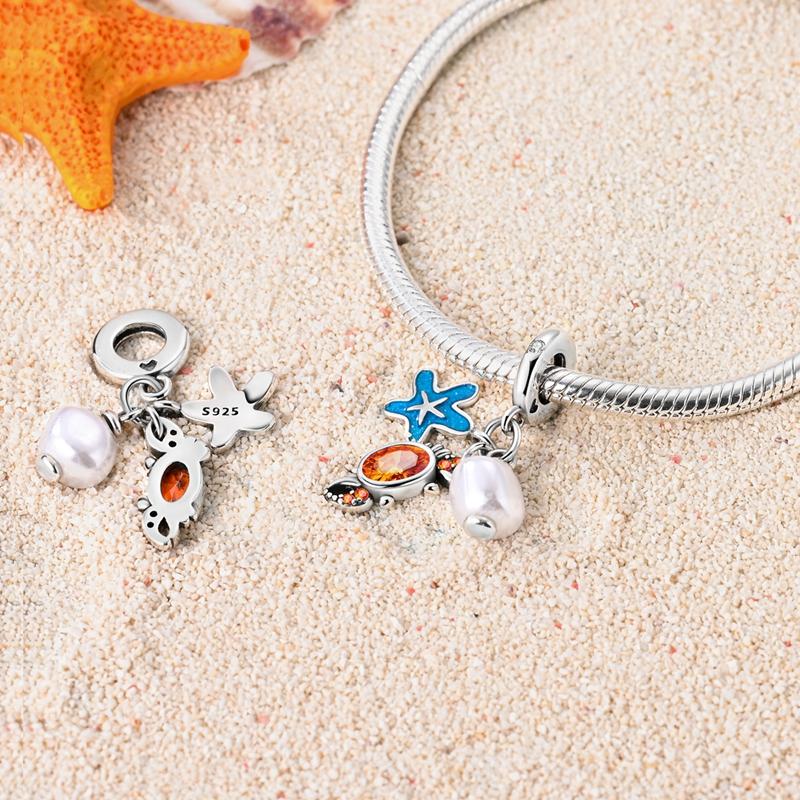 Original Kupfer See Krabbe Schildkröte Oktopus Charm Perlen Passen Armband Zubehör Charms Schmuck Frauen Feiner Schmuck Geschenk