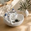 Desk Organizer Bowl Conch Storage Bowl, Decorative Tray, Exquisite Greek Blue And White Island Charm for Keys Jewelry Coins Dressing Table Tray