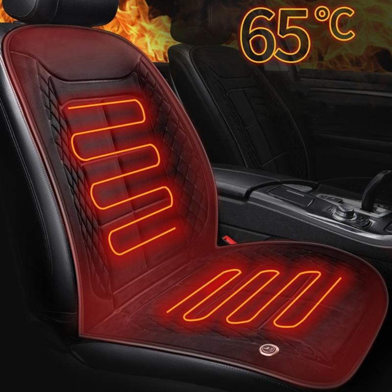 Funda de Asiento de Coche Calefactable de Invierno Cojín de Asiento de Coche de Calentamiento Rápido Con Múltiples Ajustes de Temperatura Para Comodidad al Conducir