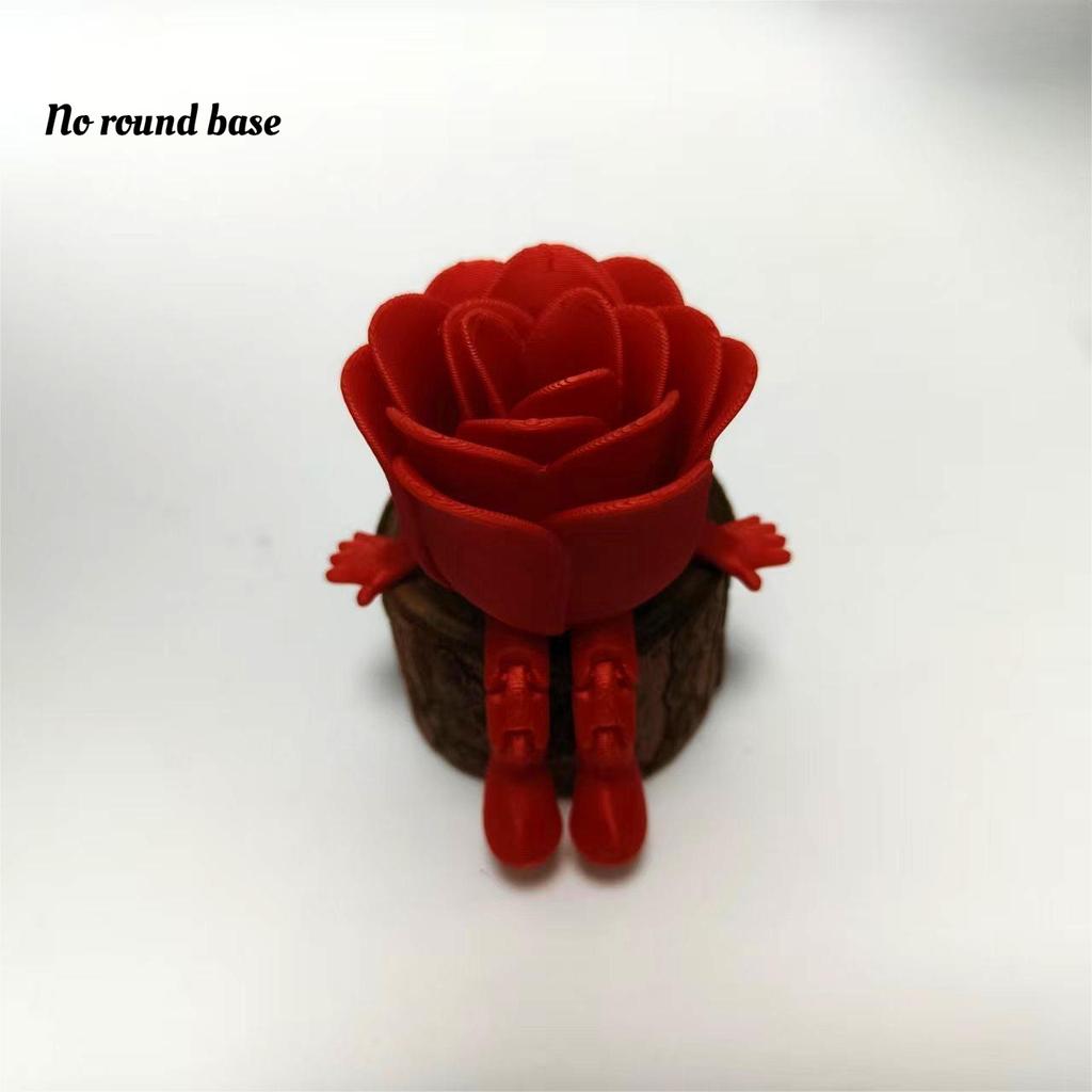 1pcs Valentine's Day Small Gift Rose Figurines 3D Printed Toys Dolls Ornaments Love High Beauty Handicrafts