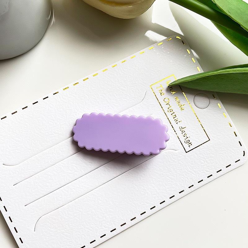 Simple Glossy Candy Color Plastic Two-End Round Lace Oval Wave Clip U-Shaped Wave DIY Handmade Hair Clip Material