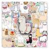 50 Adorable Cartoon Alpaca Stickers for Suitcases, Scooters, Refrigerators, and Notebooks