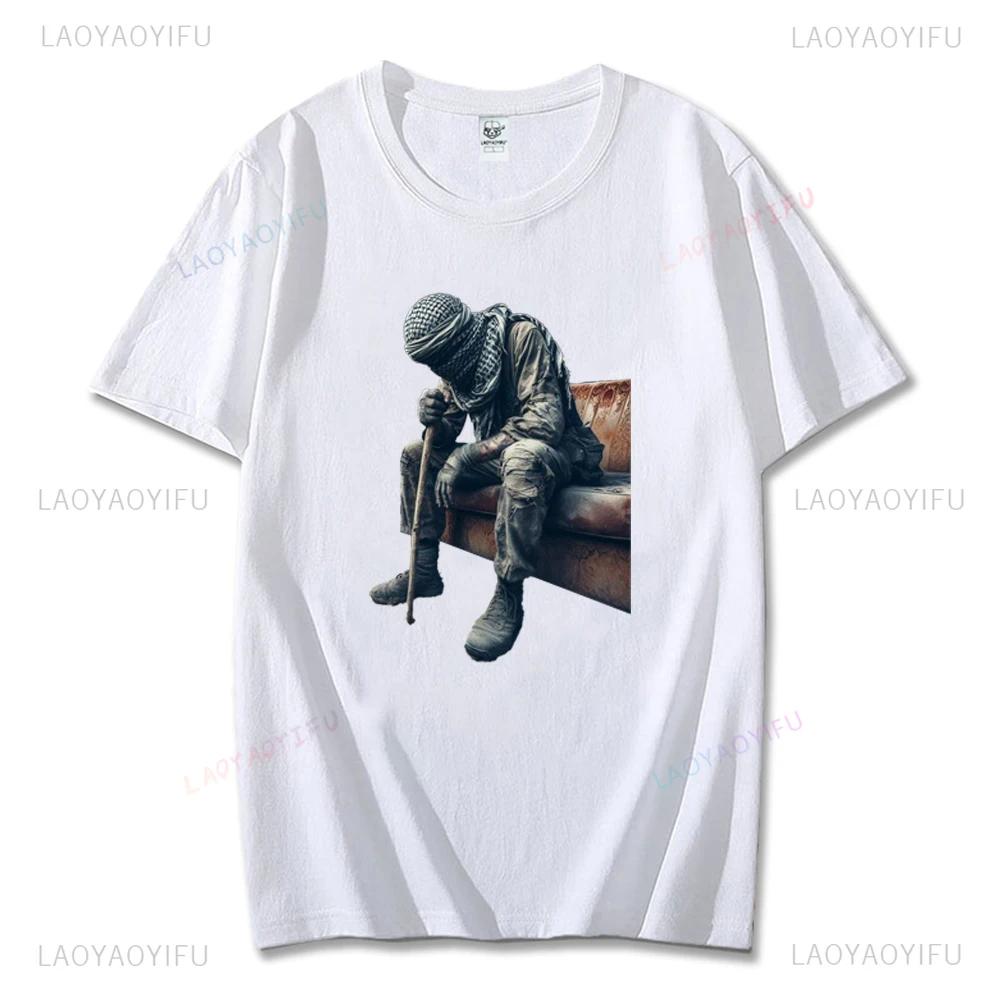 Hamas Printing Women Tshirt Mourn Martyrs Yahya Sinwar Streetwear Vintage Man Tees Shirt Comfort Cotton Man's Short-sleev Tops