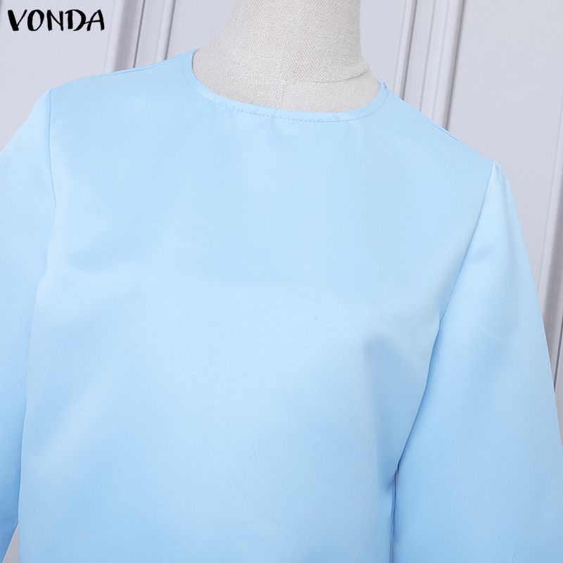 VONDA Elegant Women Outfits Long Sleeve Short Blouse and Skirts Casual Two Piece Suit Sets