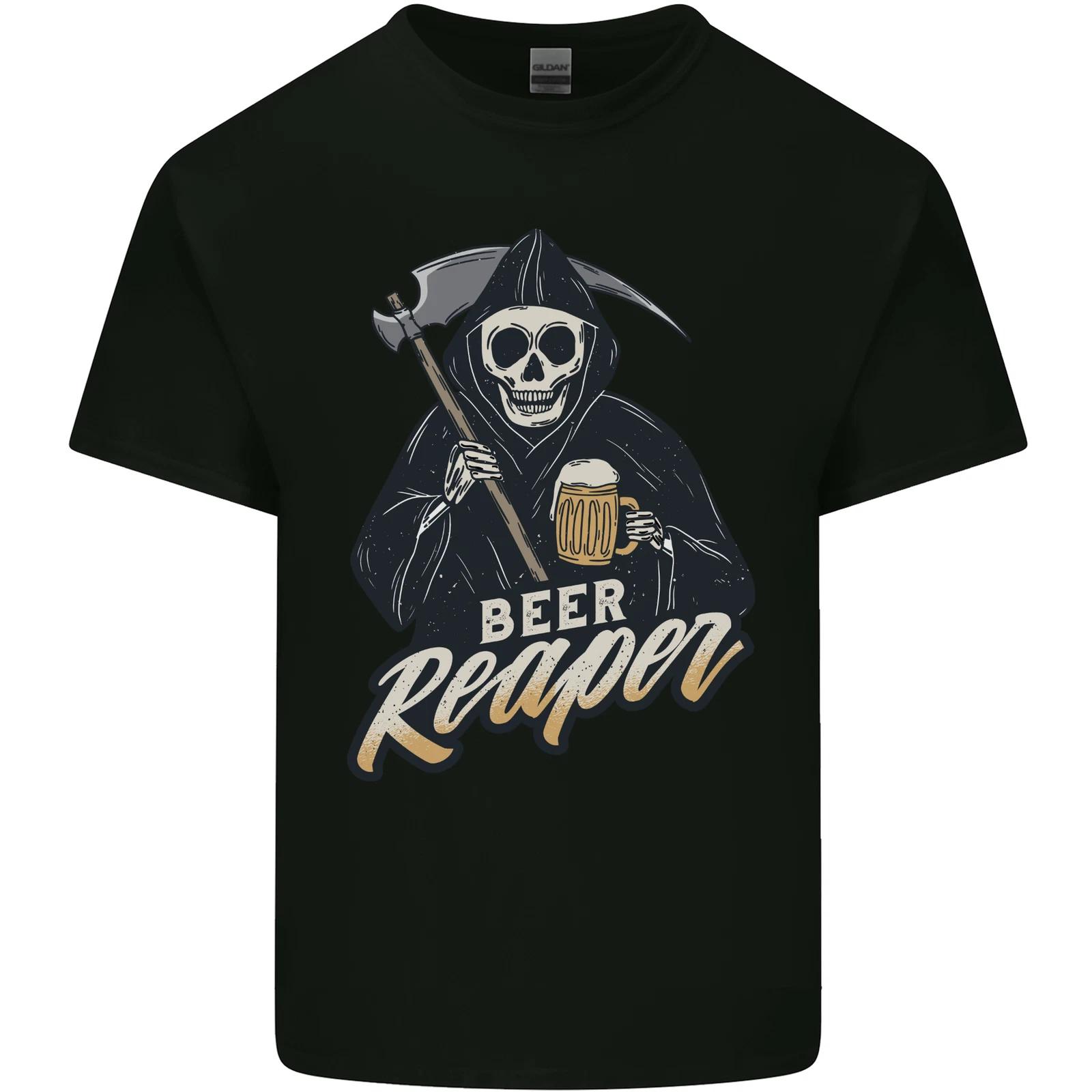 Beer Grim Reaper Skull Biker Alcohol Kids T-Shirt Childrens 3XL