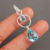 Sky Blue Topaz Gemstone 925 Sterling Silver Jewelry Handmade Pendant 1.80" Gift PP-10-9